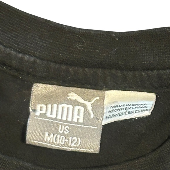 Puma‎ Kids Black Tee with Silver Logo - Picture 3 of 6